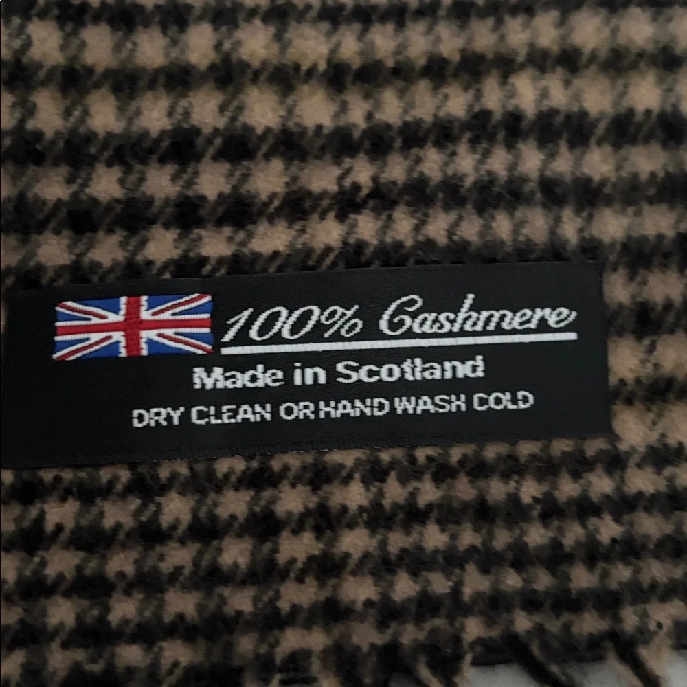 Cashmere Brown Plaid Fringe cashmere Scarf